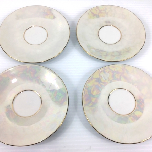 BRAND NEW 10pc Vtg Epiag Czech Mother of Pearl Lusterware Tea/Coffee Set - Picture 7 of 8